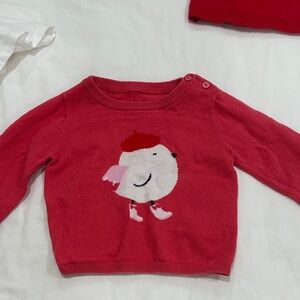 Jacadi Red Sweater with Bird Design